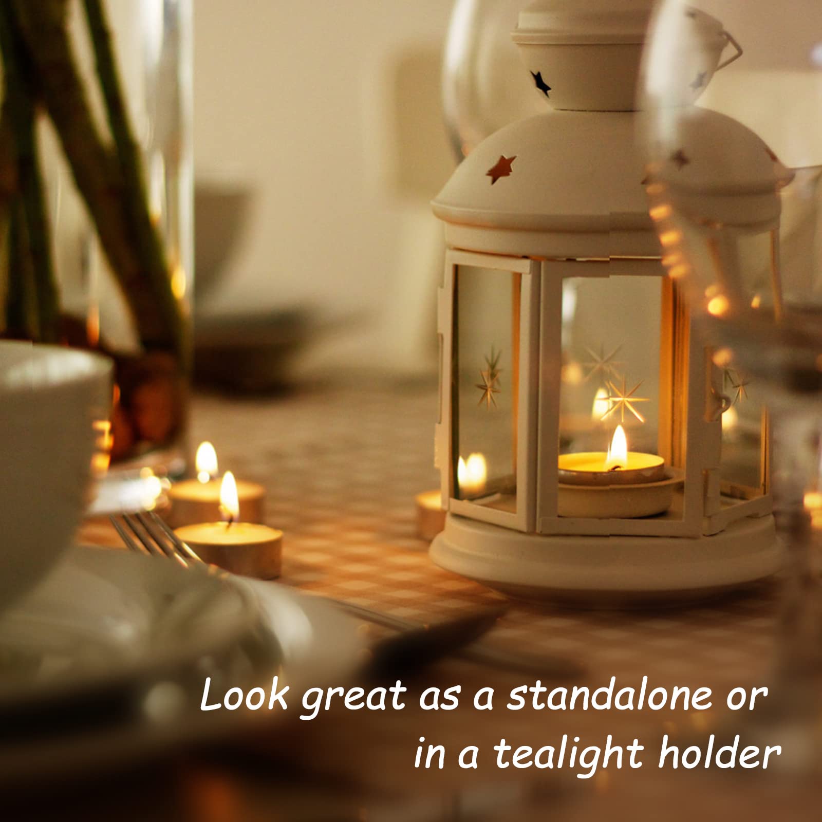 Tea Light Candles 100 Bulk Pack Tealight Candles Unscented Paraffin Candles for Wedding, Christmas, Home Decorative, Outdoor - 4 Hour Burn Time