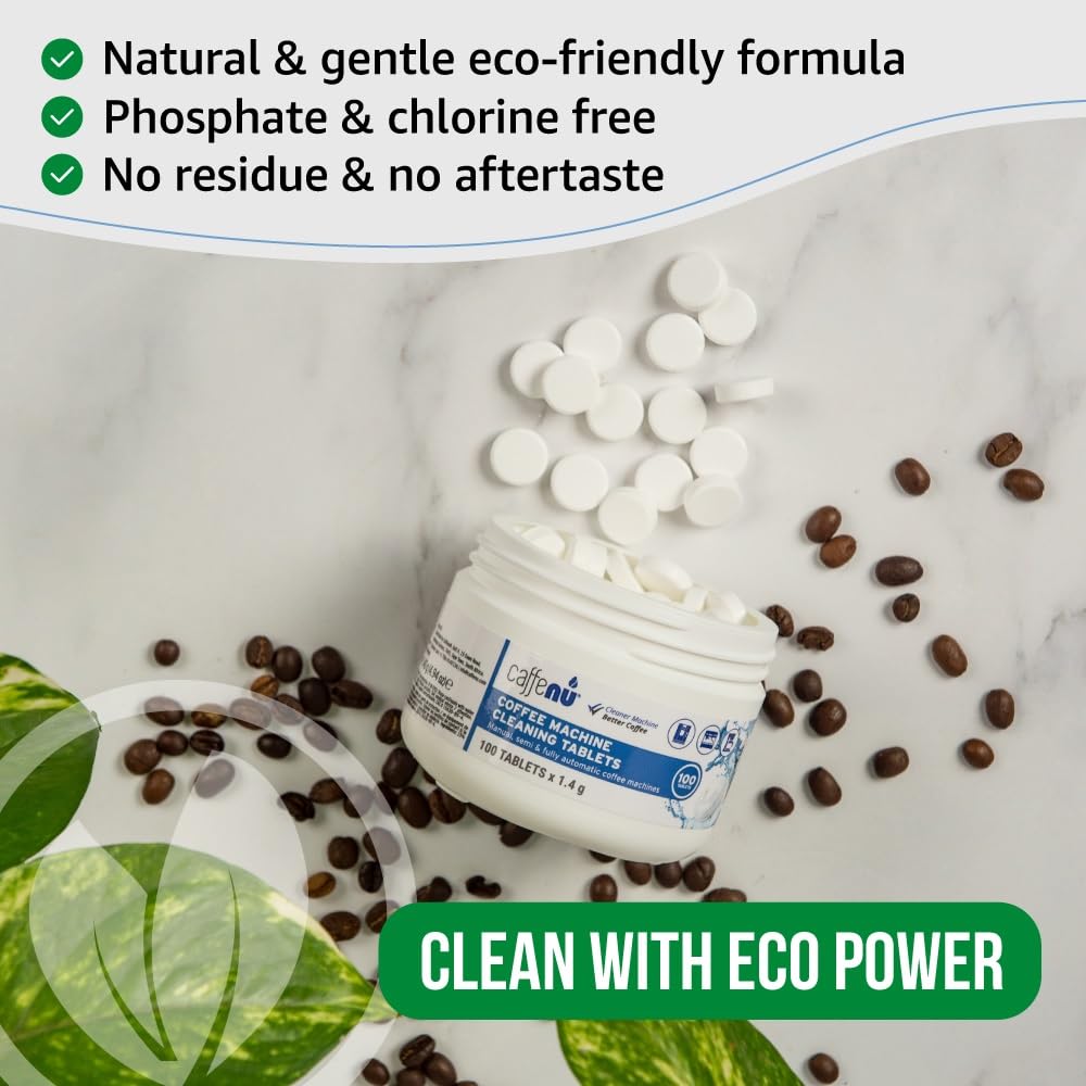 Espresso Cleaning Tablets. 100 x 0.05 oz Coffee Cleaner Tablets. Used Every 100 Cups. Automatic, Superautomatic & Bean to Cup. Use with Descaling