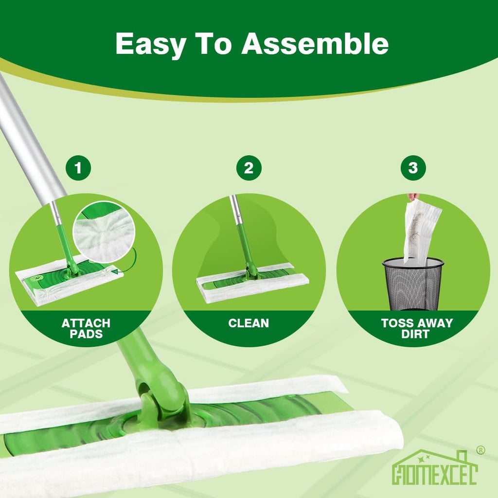 HOMEXCEL Dry Sweeping Cloths Pads Compatible with Swiffer Sweeper- Disposable Duster Refills Mop Pads for Floor Mopping and Cleaning,120 Count