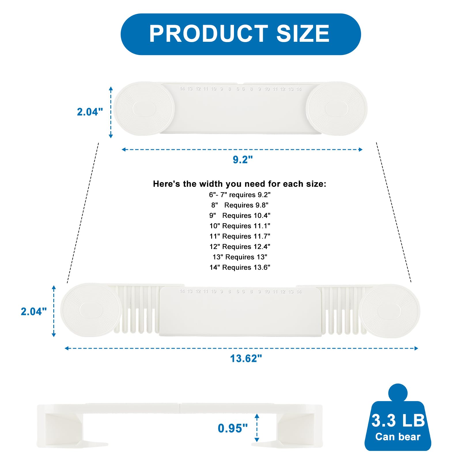 YONGJIA New Upgrade 4 Pack Adjustable Pot Lid Holder, Lid Organizer Fits 6" to 14" Lids, with Screw Hole Position and Sticky Wall Mounted Lid Storage Kitchen Cabinets, Cabinet Doors (WHITE)