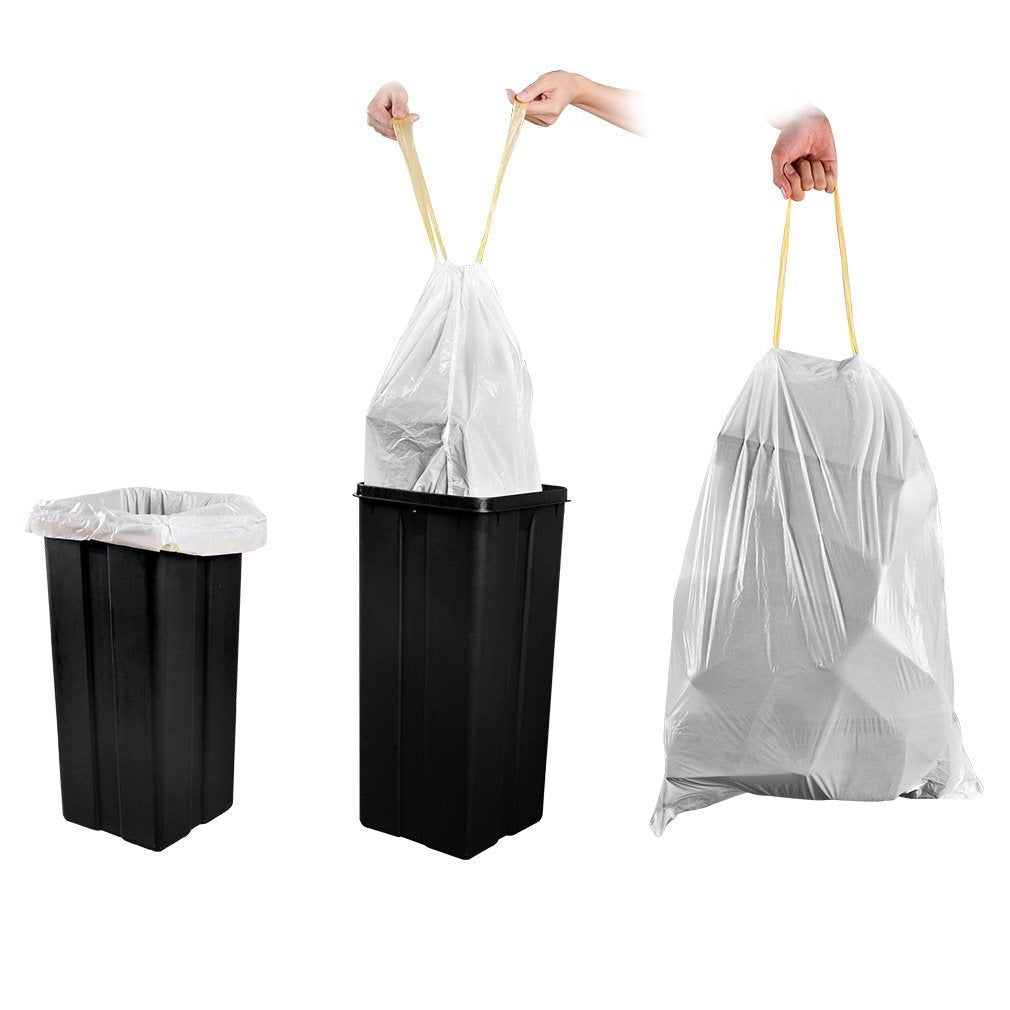 Meidong Garbage Bags，Trash Bags 49 Litres/13 Gallon Large Tall Kitchen Drawstring Strong Bags for Trash Can Garbage Bin(5 Rolls/115 Counts)