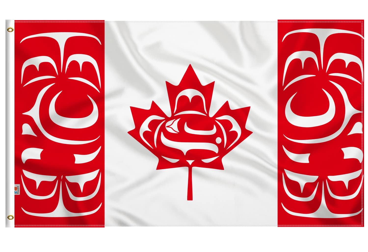 Canadian Native Flags 3 x 5 Ft | Both Sides Print Glossy Silk Fabric | First Nation Formerly Canada Indigenous Flag Decorations House Banner