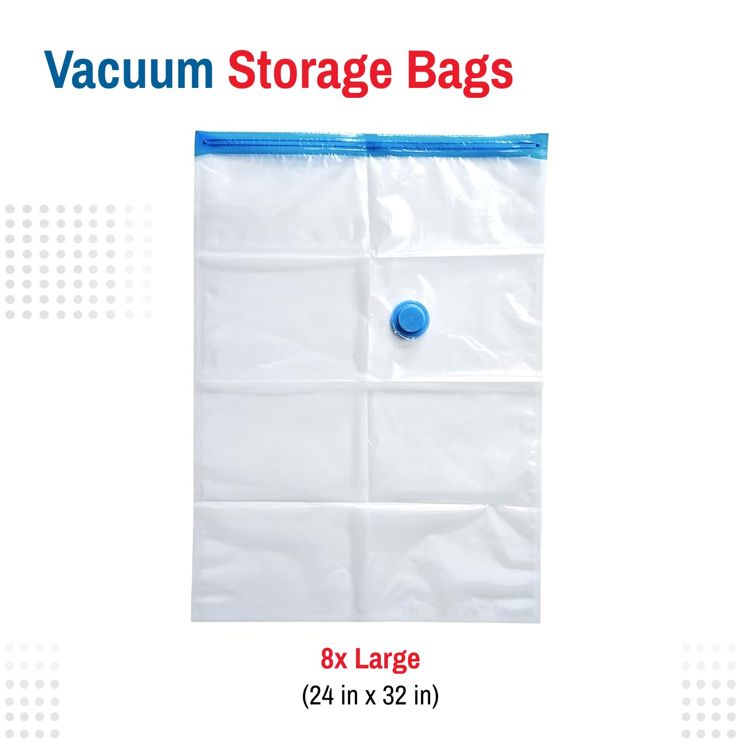 Spacesaver 8 Pack Vacuum Storage Bags Large - 32 x 24 Inch Vacuum Sealer Bags for Clothes, Bedding, Comforters - 80% More Storage - Hand Pump Included for Travel
