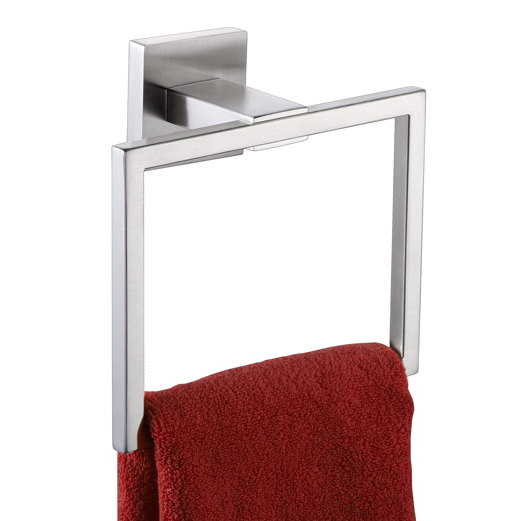 KOKOSIRI Bath Towel Ring Towel Hanger Bathroom Towel Holder Towel Rack Wall Mounted Stainless Steel Contemporary Style, Brushed Steel, B3004BR