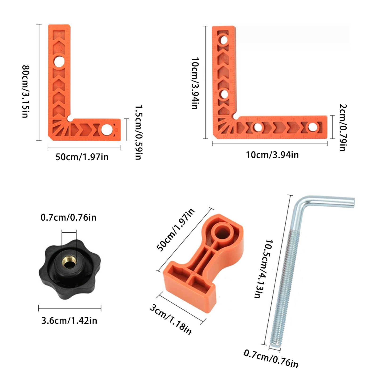 MYLEUS 8Pcs 3" 4" 90 Degree Positioning Squares, 8Pcs Locking clamp,Right Angle Corner Clamps for Woodworking, Picture Frames, Boxes, Cabinets or Drawers,Carpenter Tool