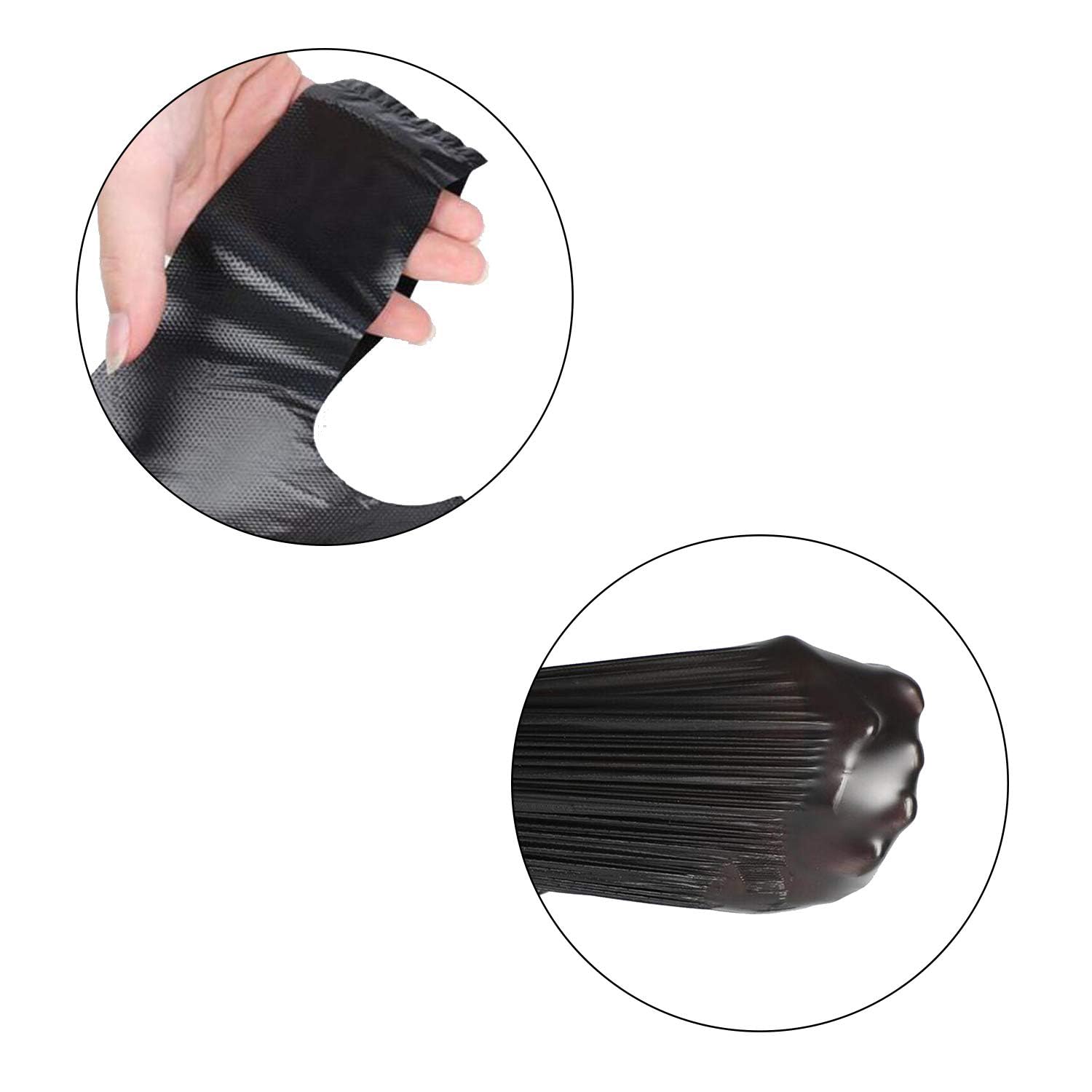 T Shirt Bags, Black Plastic Grocery Bags with Handles in Bulk for Shopping and Restaurant, Bolsas De Plastico para Negocio, 12 x 20 inch (200 Pcs)