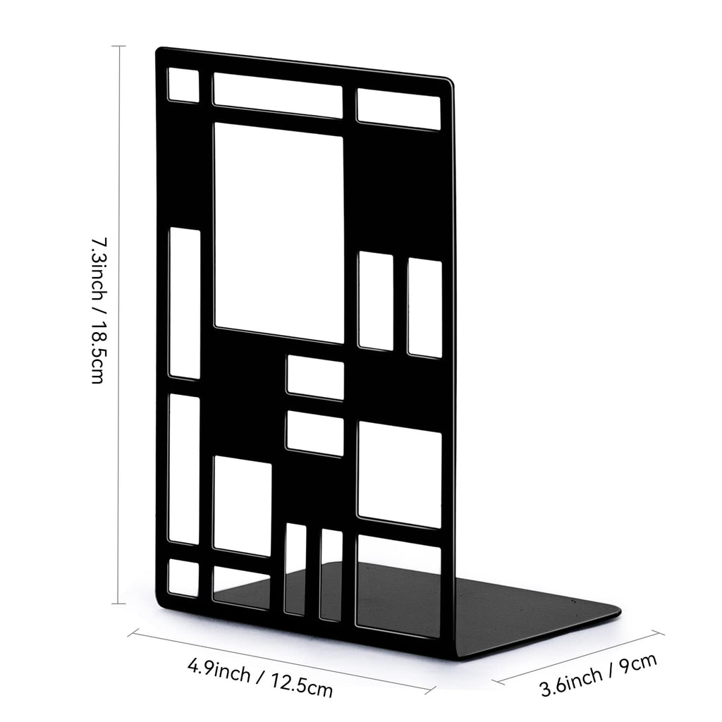 Book Ends, Bookends Heavy Duty, INNÔPLUS Book End Holder for Shelves, Metal Bookend (Black 2 Pair) for Office and School, Decorative Tree Unique Design Book Stopper for Gift, Book Binder and Dividers