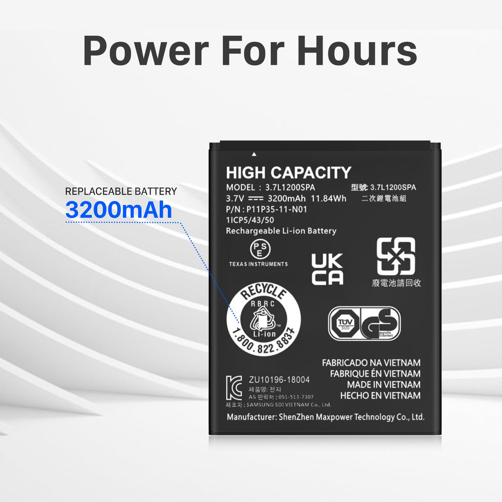 HUAENG TI-84 Plus CE Battery, 3200mAh Replacement Battery for Texas TI-84 Plus CE, TI Nspire CX II, TI Nspire CX CAS II, Part No 3.7L1200SPA, New Upgraded P11P35-11-N01 Batteries
