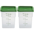 Cambro 4SFSPP190 4 Qt. Translucent Container with SFC2452 Kelly Green Lid, 4Quart, pack of 2