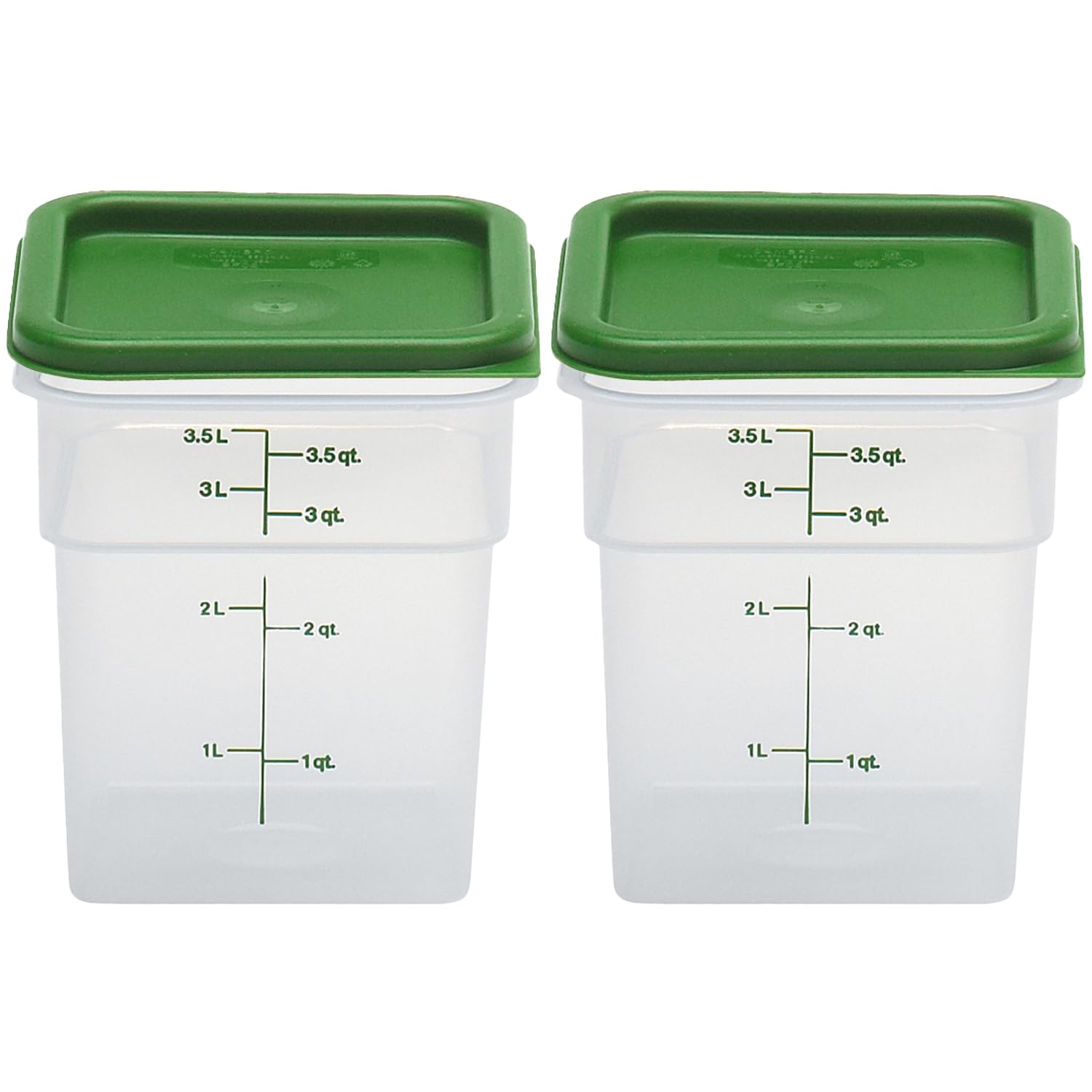 Cambro 4SFSPP190 4 Qt. Translucent Container with SFC2452 Kelly Green Lid, 4Quart, pack of 2