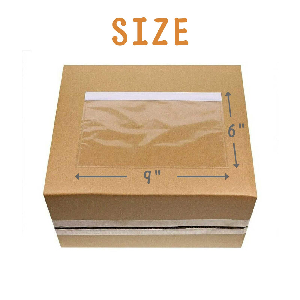 BESTEASY Packing List Pouches, Clear Adhesive Top Loading Packing List/Shipping Label Envelopes - 200 Packs (6 x 9)