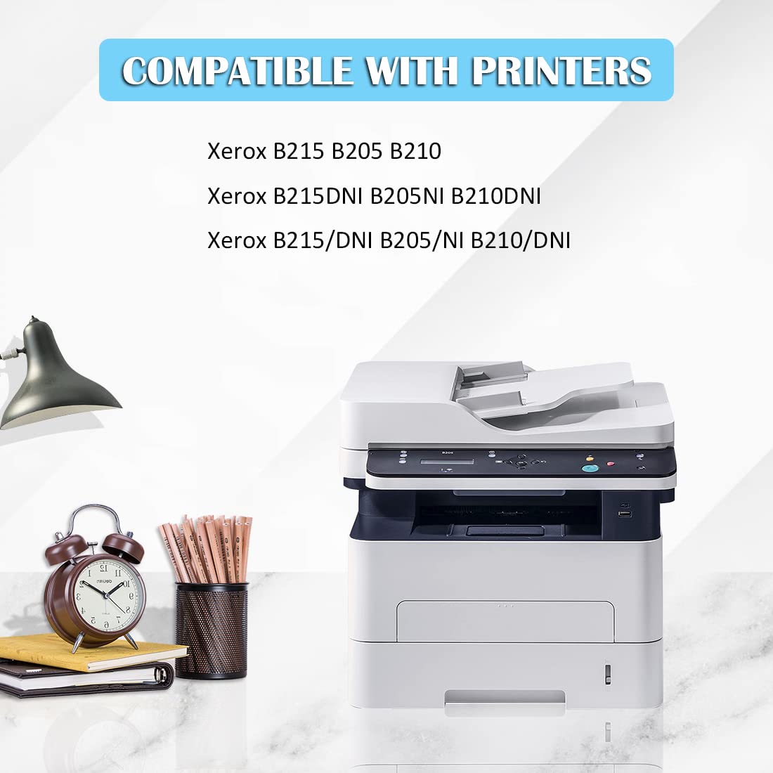 Compatible B205 B210 B215 Black Toner Cartridge 3000 Pages 106R04347 for Xerox B210 B210DNI B205 B205DNI B205MFP B215 B215DNI B215MFP Ptinters (1-Pack)