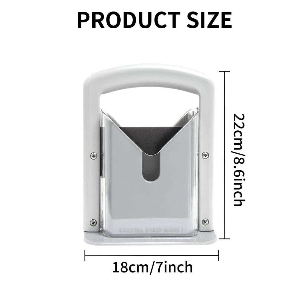 Bagel Slicer, Perfect for Bagels, Safe Grip, Safety Shield, Bagel Cutter Stainless Steel, Universal Slicer (White)