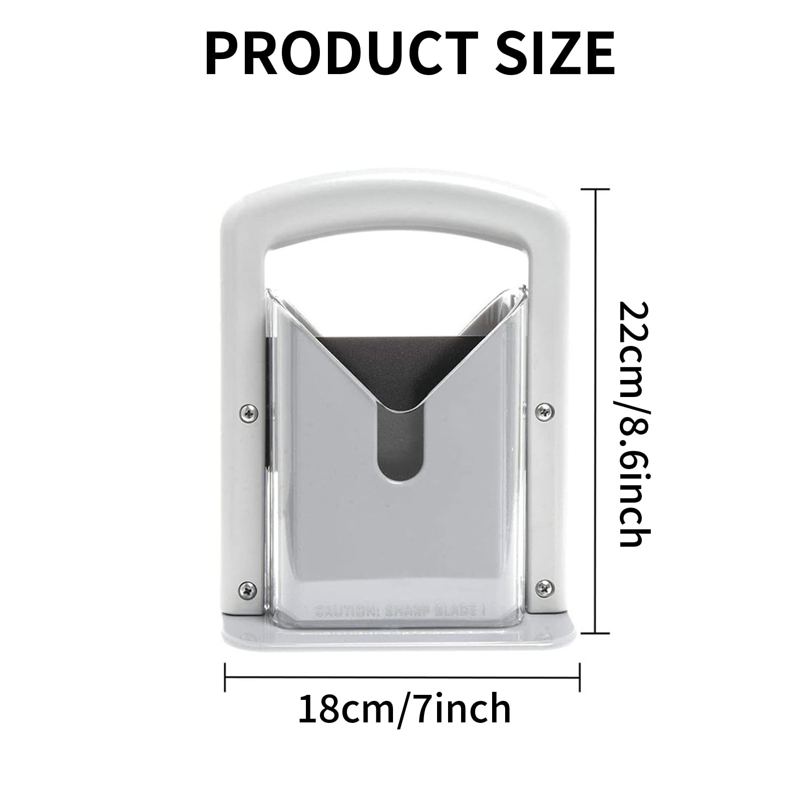 Bagel Slicer, Perfect for Bagels, Safe Grip, Safety Shield, Bagel Cutter Stainless Steel, Universal Slicer (White)