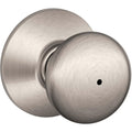 Schlage F40 PLY 619 Plymouth Door Knob with Standard Trim, Bed & Bath Privacy Lock, Satin Nickel