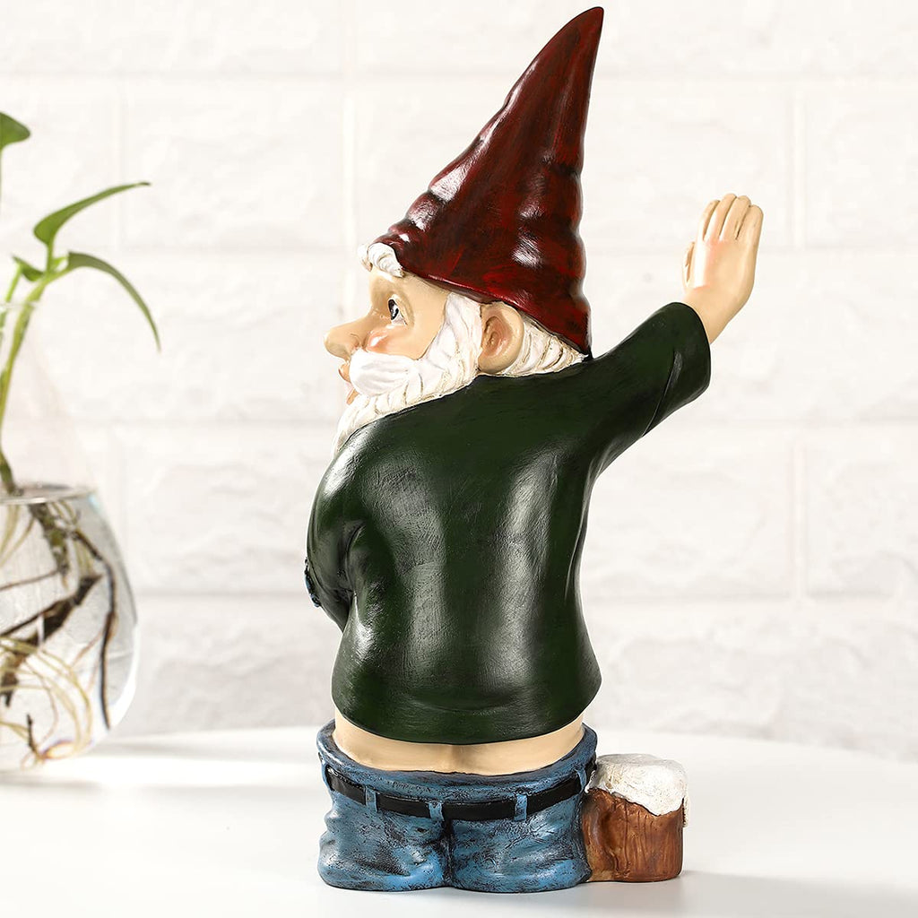 10.3 Inch/26cm Funny Garden Gnome Figurine Outdoor Statue,Patio Lawn Yard Art Ornaments, Garden Figurines for Outdoor Home Yard Decor (10.3 inch)