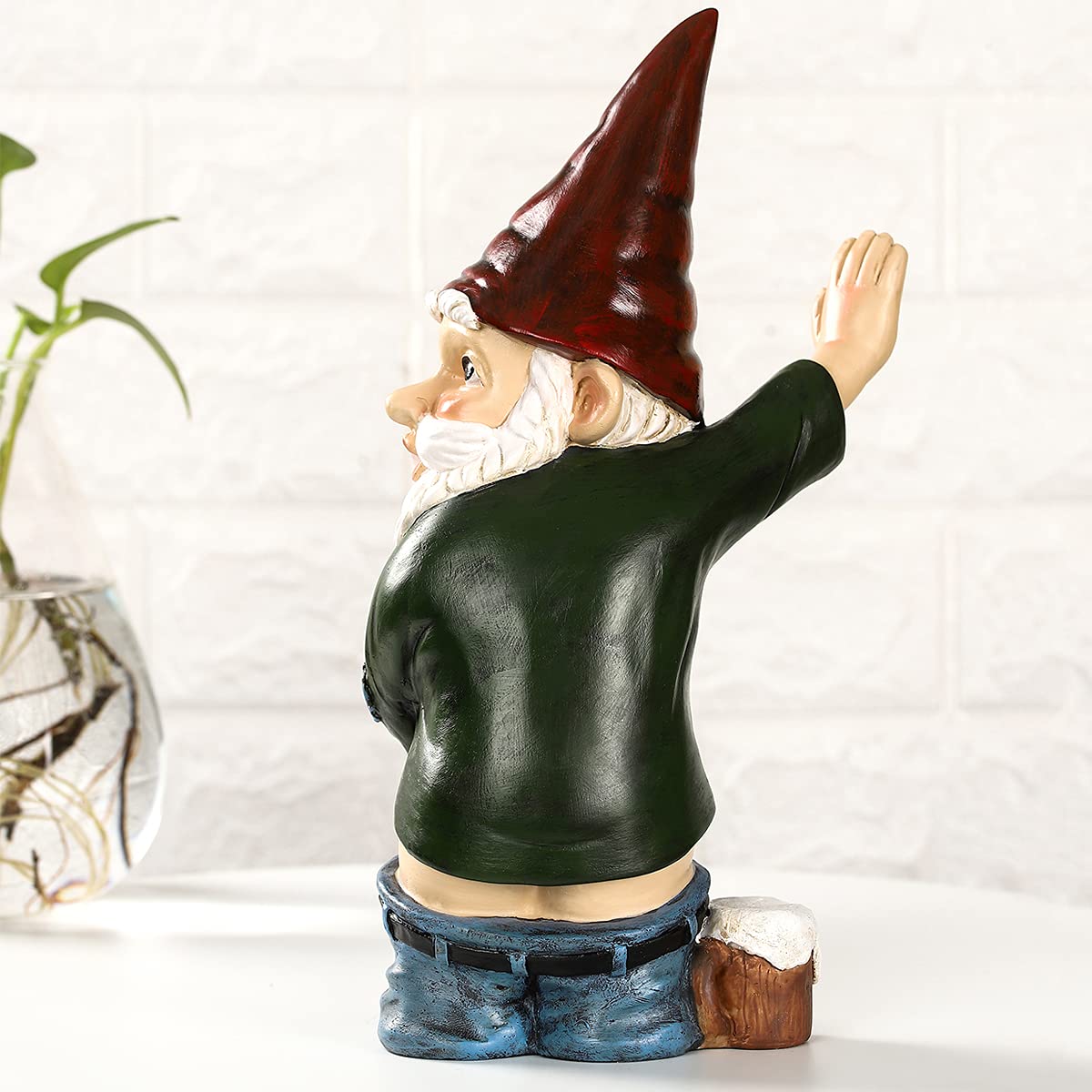 10.3 Inch/26cm Funny Garden Gnome Figurine Outdoor Statue,Patio Lawn Yard Art Ornaments, Garden Figurines for Outdoor Home Yard Decor (10.3 inch)