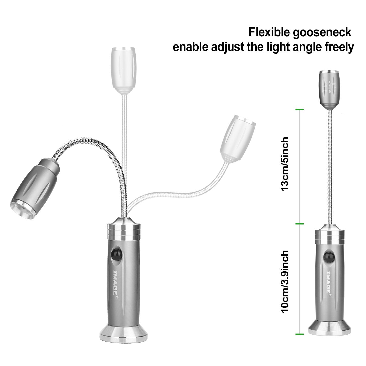 IMAGE Magnetic Ultra-Bright Barbecue Grill Light with Super Bright LED Lights, Magnetic Base Flexible Gooseneck BBQ Light for Grilling,Adjustable Any Gas,Charcoal,Electric Grill White-1 Pair