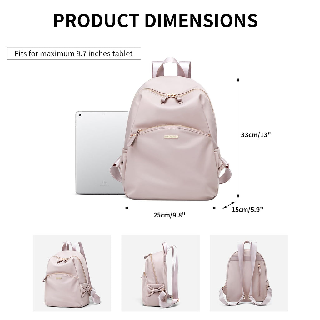 Stylish Backpack Purse for Women Girls Casual Travel Daypack Mini Backpack Handbag Nylon Bookbag (Pink)
