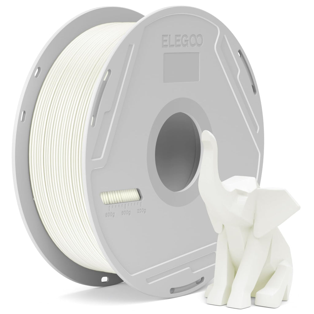 ELEGOO PLA Basic Filament with Reusable Spool White 1KG,1.75mm PLA 3D Printing Filament 2.2lbs High Dimensional Accuracy, Easy Installation Detachable Spool Fits for Most 3D Printers