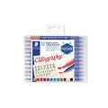 Staedtler Double-Ended Calligraphy Pen Pack of 12 Assorted Colours, Model: 3005 TB12 ST, Multicoloured