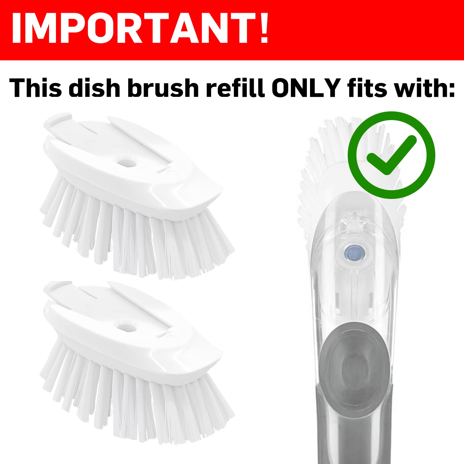 6 Pack Soap Dispensing Brush Replacement Head