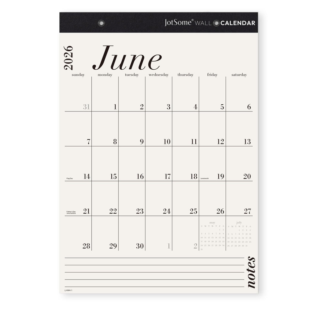 Jotsome Wall Calendar 2026-2027, 18 Months Large Monthly Calendar from Now to June 2027, 12"x17", Large Day Block, Hanging Wall Calendar with Notes for Home & Office Organizing, Minimalist