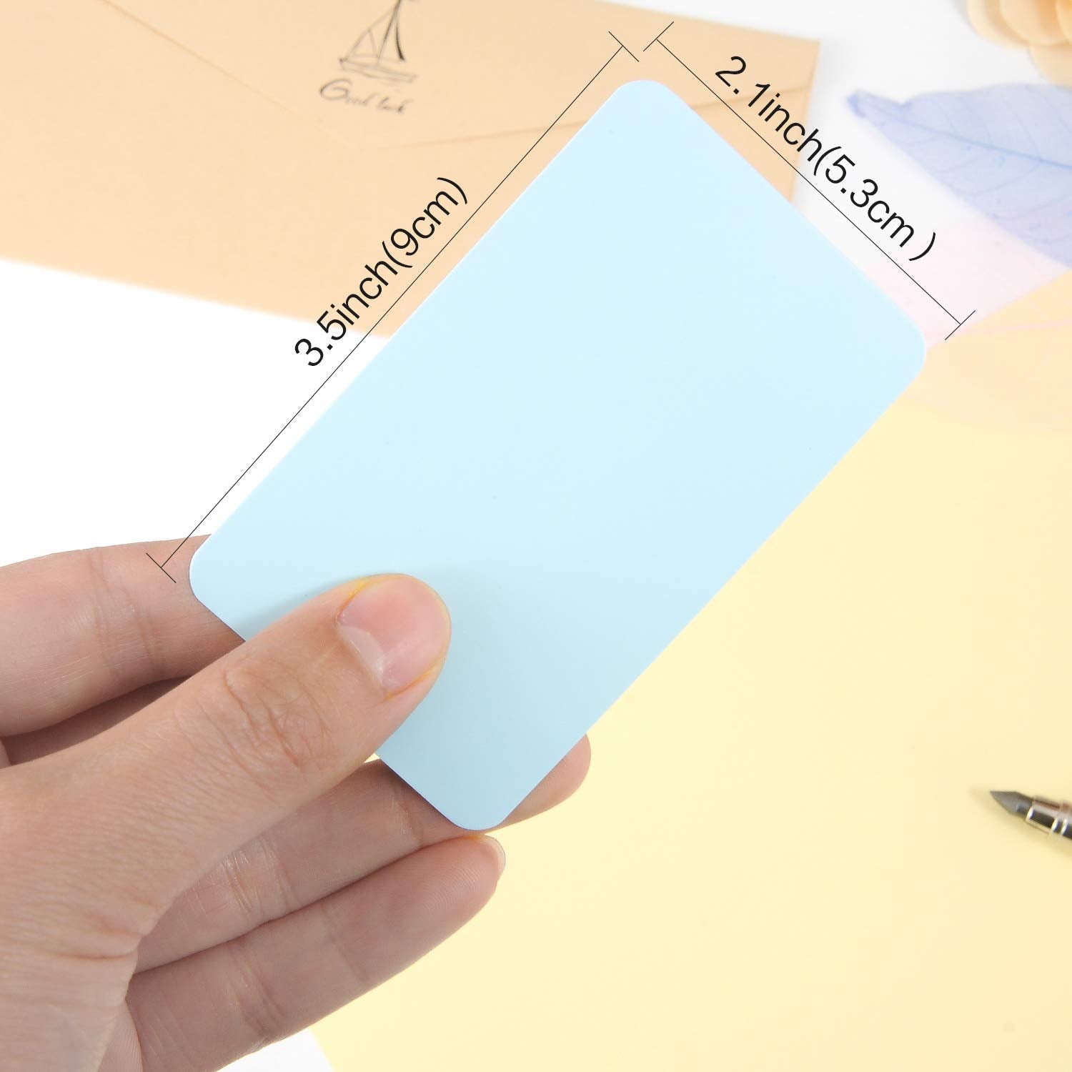 400 Pieces Kraft Paper Cards Multicolor Blank Kraft Paper Message Cards Business Cards Kraft Paper Study Cards for Learning, Memory, Study, Note (4 Colors)