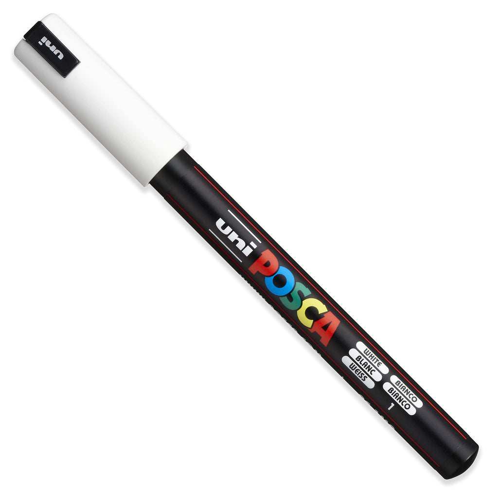 Posca - Set of finest for delicate markers - PC-1MR, PC-1M, PC-3M - White ink - Pack of 3