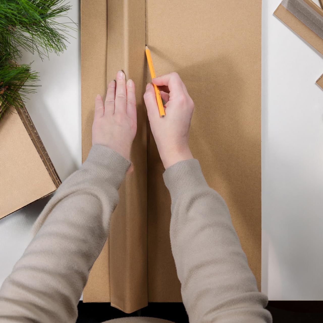 VOSAREA Corrugated Cardboard Roll for Packing and Shipping, 197x12in Single Face Kraft Cushion Wrap, Thicker Wider Sheet Paper for Moving Supplies Fragile Items Crafts Mailing - Beige
