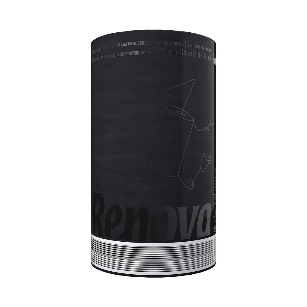 Renova Single Roll Kitchen Paper Towels, Black