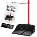 Tyroler Bright Tools Magic Dustpan with Handle - Solid 100% Natural Rubber Construction- New Aluminum Anti-Rust 105cm 3 Parts Long Handle Dust Pan- Stand Up Design- Accommodates Any Broom/Hand Brush