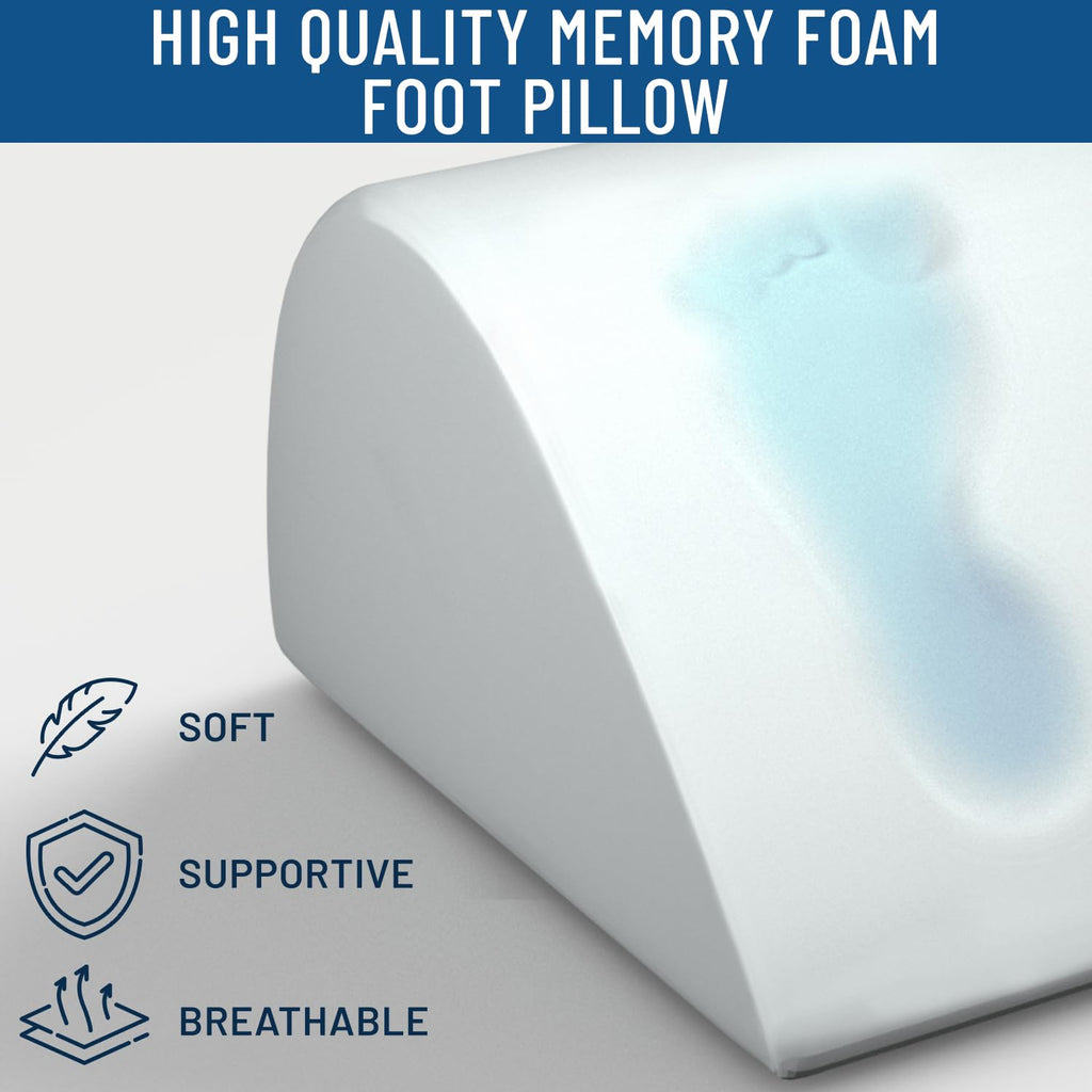 Everlasting Comfort Foot Rest for Under Desk at Work - Memory Foam Office Foot Stool & Under Desk Footrest Leg Elevation Pillow for Gaming & Home Office, Supports Posture