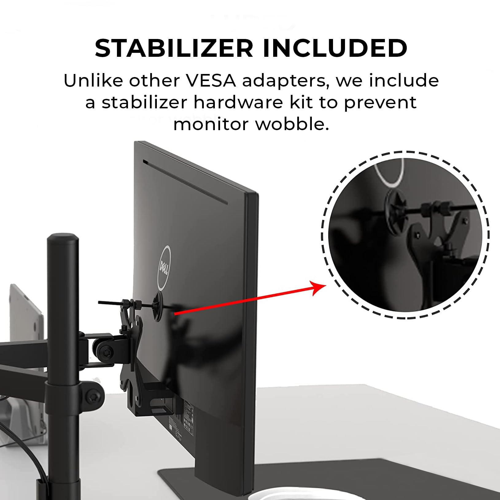 HumanCentric VESA Mount Adapter Compatible with Dell Monitors SE2416HX, SE2717HX, SE2717HR, SE2717H, S2216M, S2216H, SE2716H, SE2216H, SE2417HG, SE2416H, S2216H, 75x75mm and 100x100mm Patterns