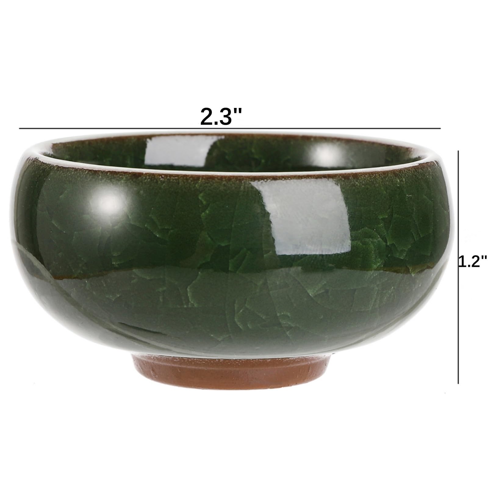 Lawei 12 Pack Ice Crack Succulent Pots with Bamboo Saucer - Ceramic Mini Cactus Plant Pots Flower Pots Container Planter for Home Garden Office Decoration
