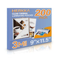 HERKKA 200 Pack Laminating Sheets, Holds 8.5 x 11 Inch Sheets, 3 Mil Clear Thermal Laminating Pouches 9 x 11.5 Inch Lamination Sheet Paper for Laminator, Round Corner Letter Size