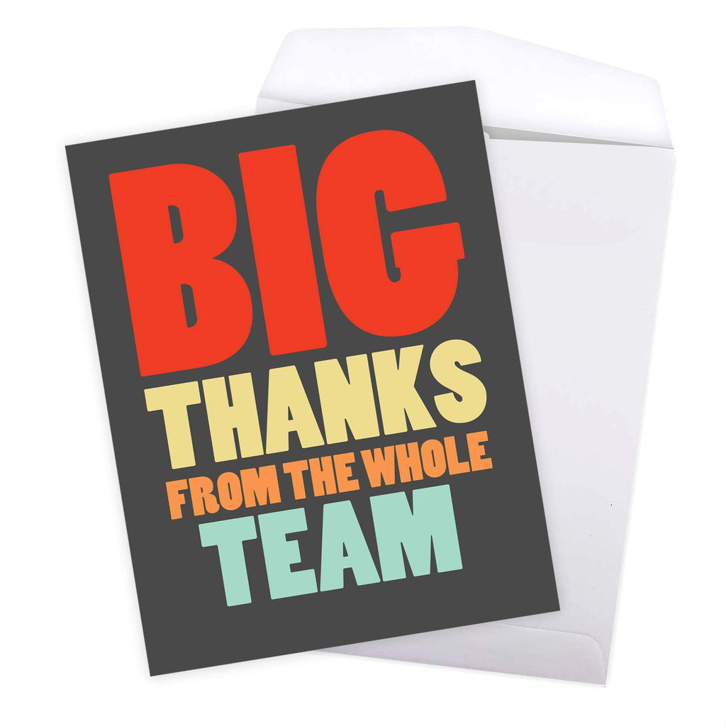 NobleWorks - Coach Thank You Greeting Card with Envelope Group, Coworker, Gang (Big 8.5 x 11 Inch) Big Thanks From The Team J6884TYG-US