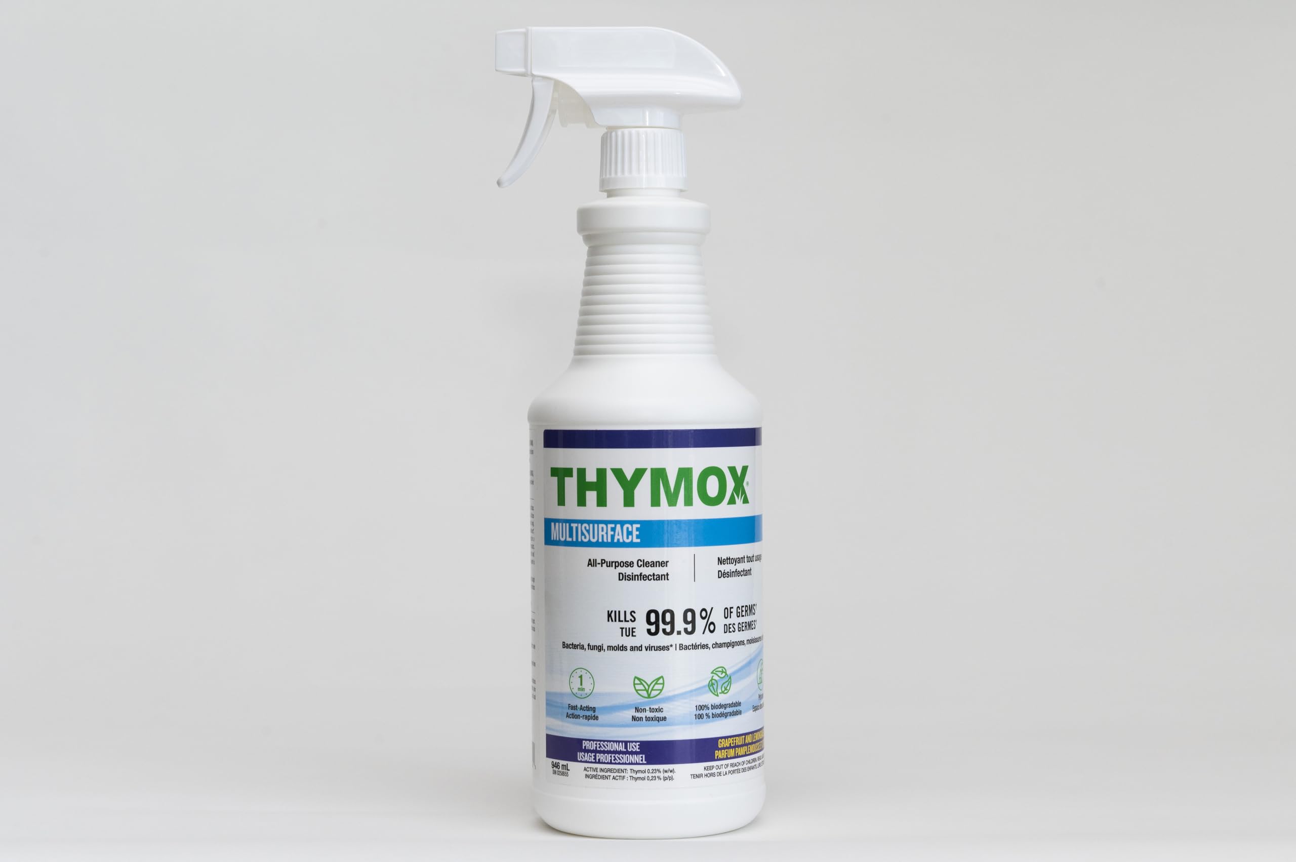 THYMOX MULTISURFACE 100% Botanical disinfectant, Health Canada Approved DIN 02518155, kills 99.9% germs, safe for use around children and pets
