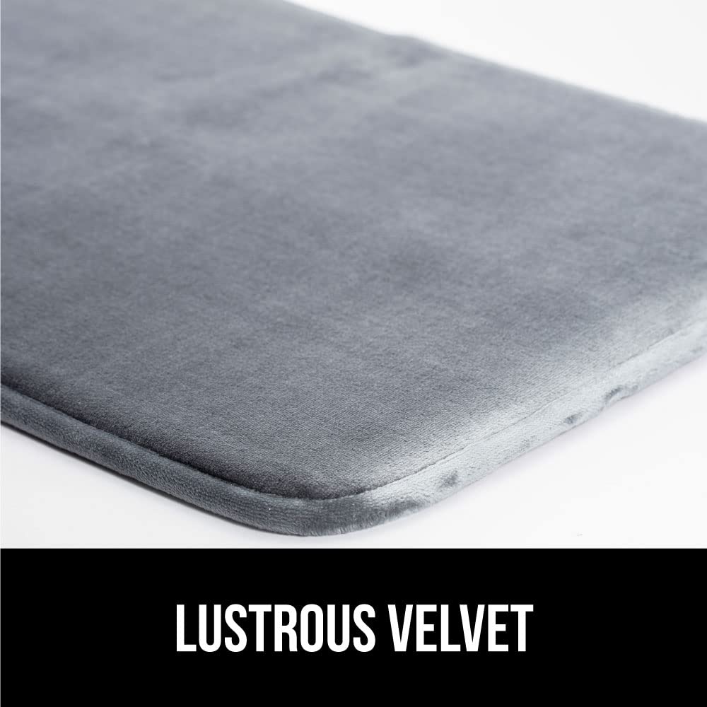GORILLA GRIP Thick Memory Foam Bathroom Mat, 76x51 cm, Soft Absorbent Bathtub Mats, Durable Underside, Machine Washable Quick Dry Bathmat Rug, Shower and Tub Floor Rugs, Bath Accessories, Graphite