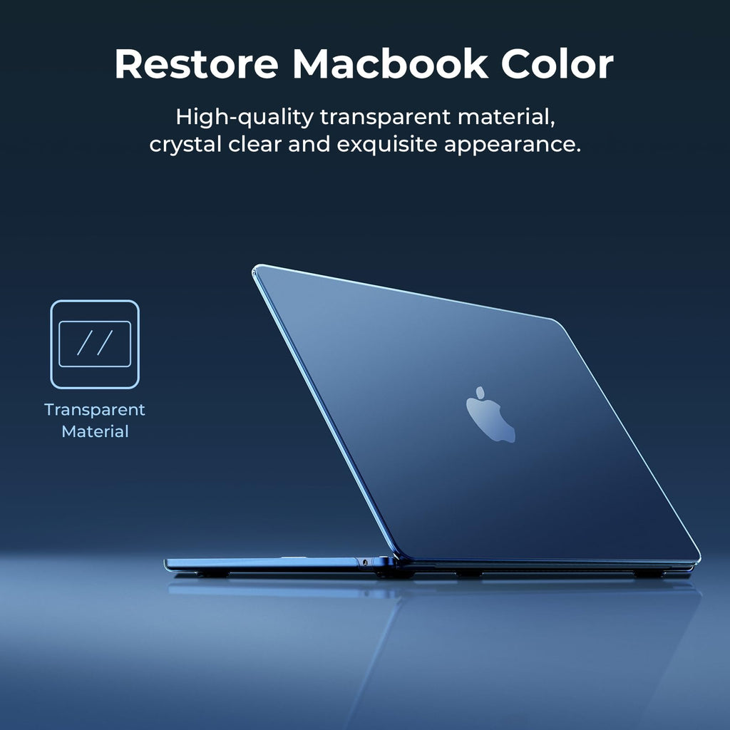 EooCoo Case Compatible with MacBook Air 13 inch Case for 2026-2022 M5 M4 M3 M2 Chip Model A3449 A3240 A3113 A2681, Protective Hard Cover Shell for MacBook Air 13.6 inch Laptop - Crystal Midnight
