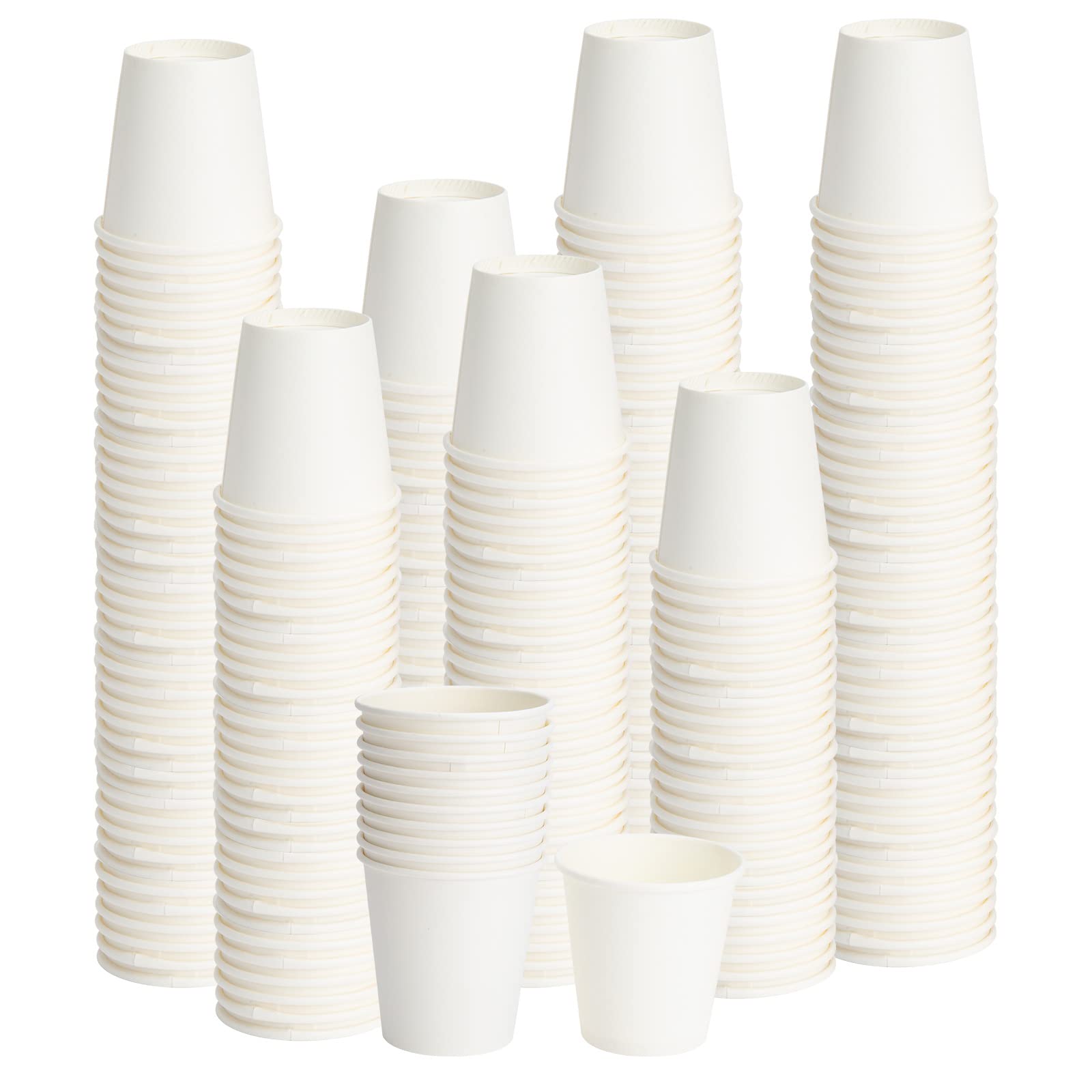 [300 Pack] Dbfengbilian Disposable Coffee Cups, Small Paper Cups, Mini Bathroom Mouthwash Cups, Espresso, White Hot Coffee Paper Cups (3-(oz))