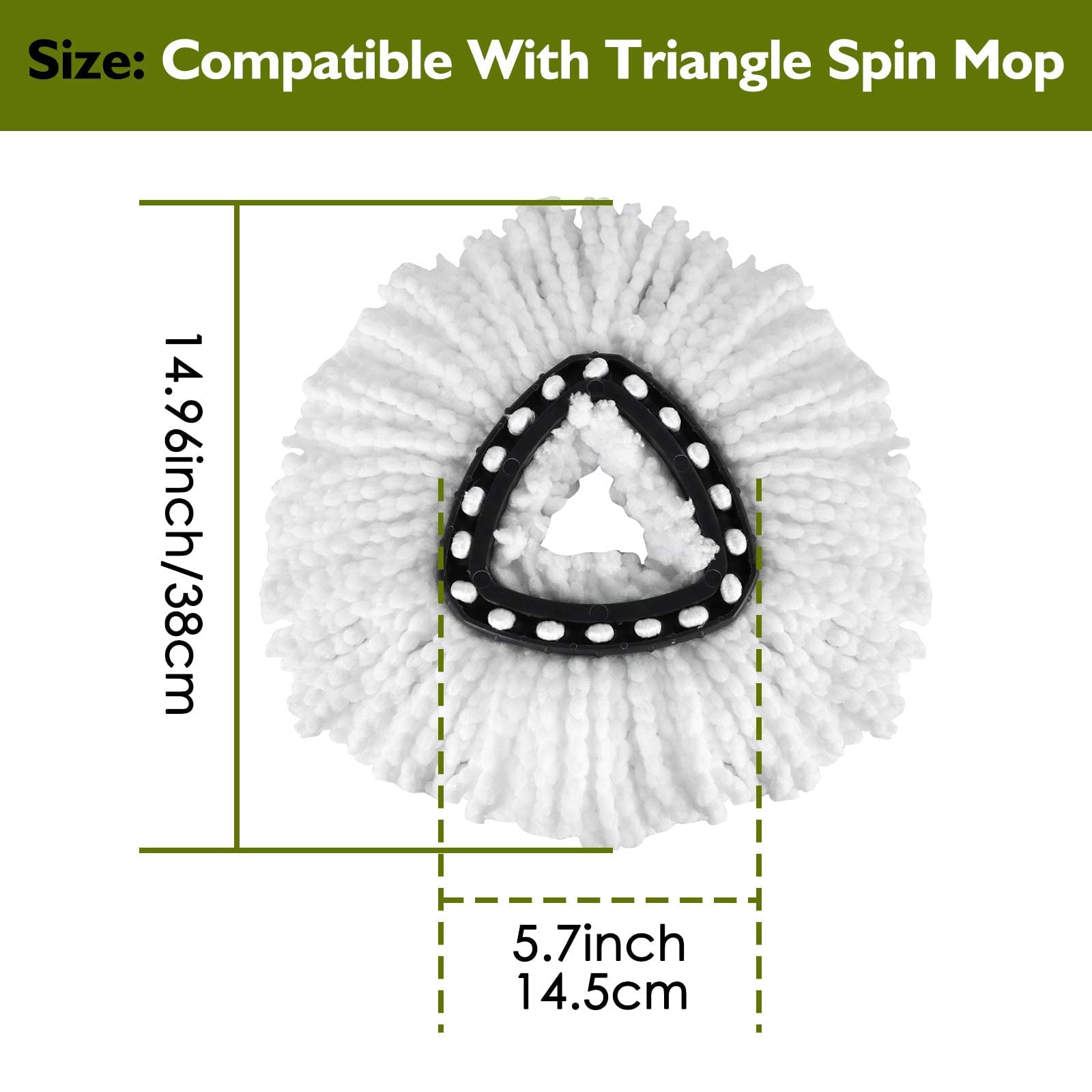 4 Pack EasyWring Spin Mop Refill - Mop Replacement Head,Microfiber Spin Mop Refills, Mop Easy Cleaning Floor Head Mop,Mops Head for Floor Cleaning