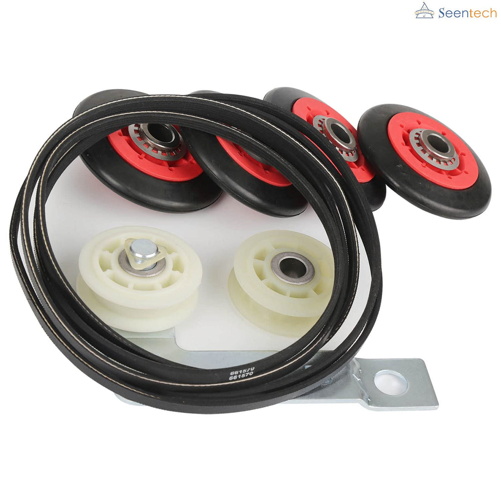UPGRADED 4392067 Dryer Repair Kit & W10837240 Dryer Idler by Seentech, Includes WPW10314173 Drum Rollermm,661570V Belt, 279640 Idler Pulley – Replaces 2015 4392067VP 80047 587637