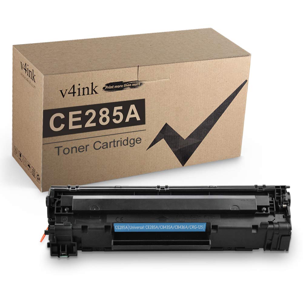 V4INK Compatible CE285A 85A Toner Cartrdige Replacement for HP CE285A 85A for HP Laserjet P1005 P1006 P1102 P1102W Printer Toner(1Pack Black