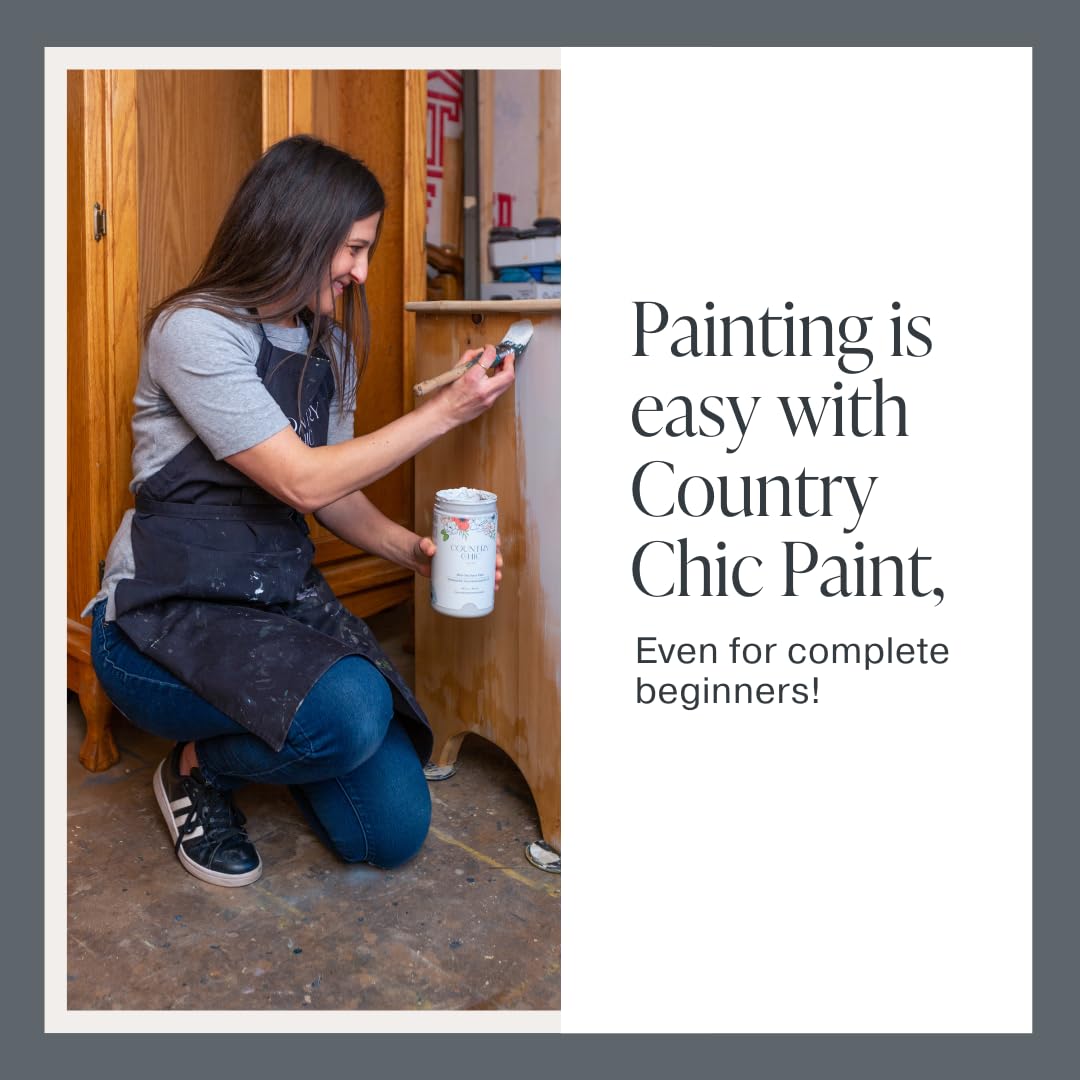 Country Chic All-in-One Chalk Paint for Furniture, Cabinets, Home Decor, Eco-Friendly, Matte Finish, Built-In Primer & Top Coat for Wood, Metal - Simplicity (White) - 8 oz (237 ml)