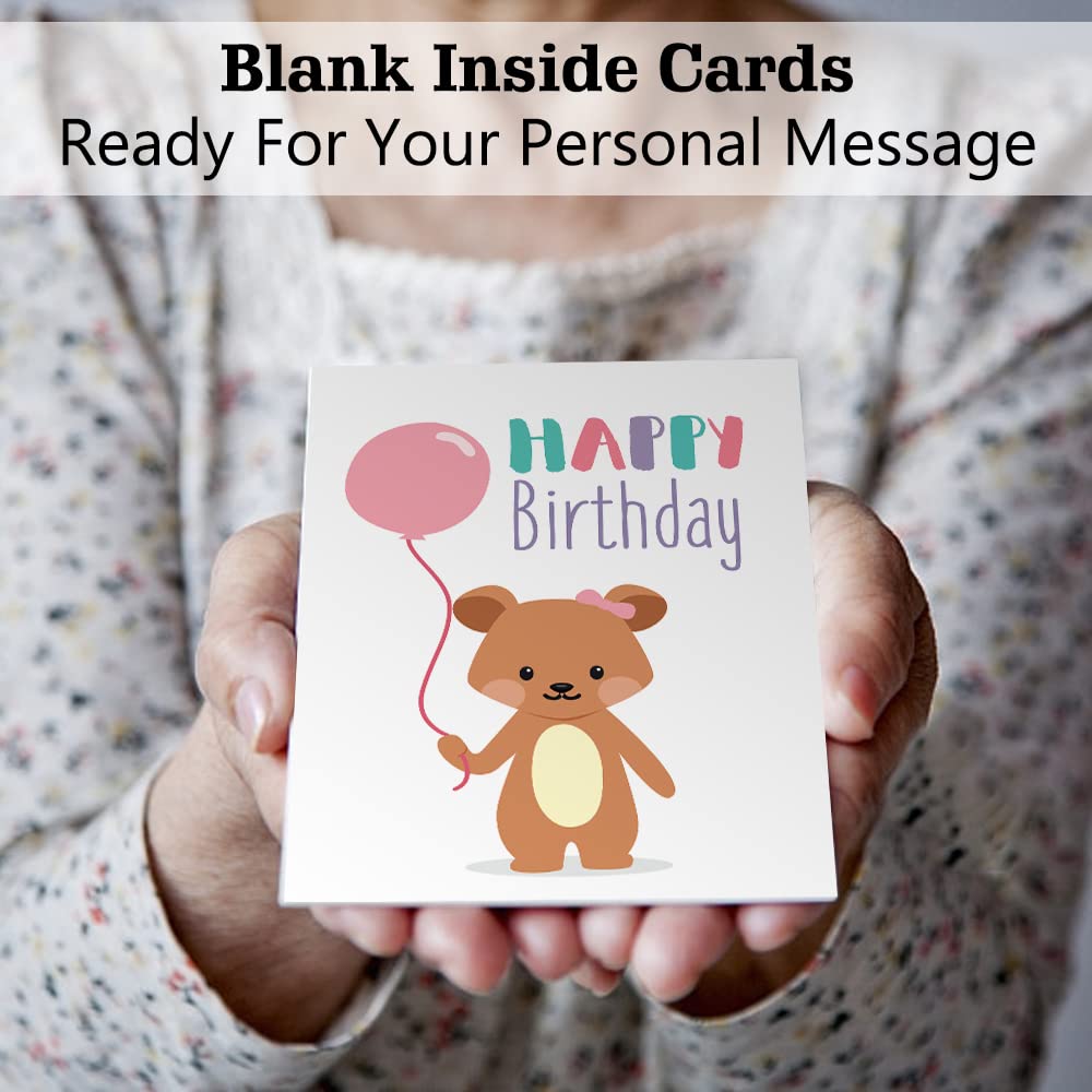 feela Birthday Cards, 80 Pack 40 Designs Happy Birthday Card Assorted Bulk with 80 Blank Envelopes 84 Pieces of Stickers 3 Washi Tapes, 4 X 6 Inches Greeting Cards (40 Pack X2)