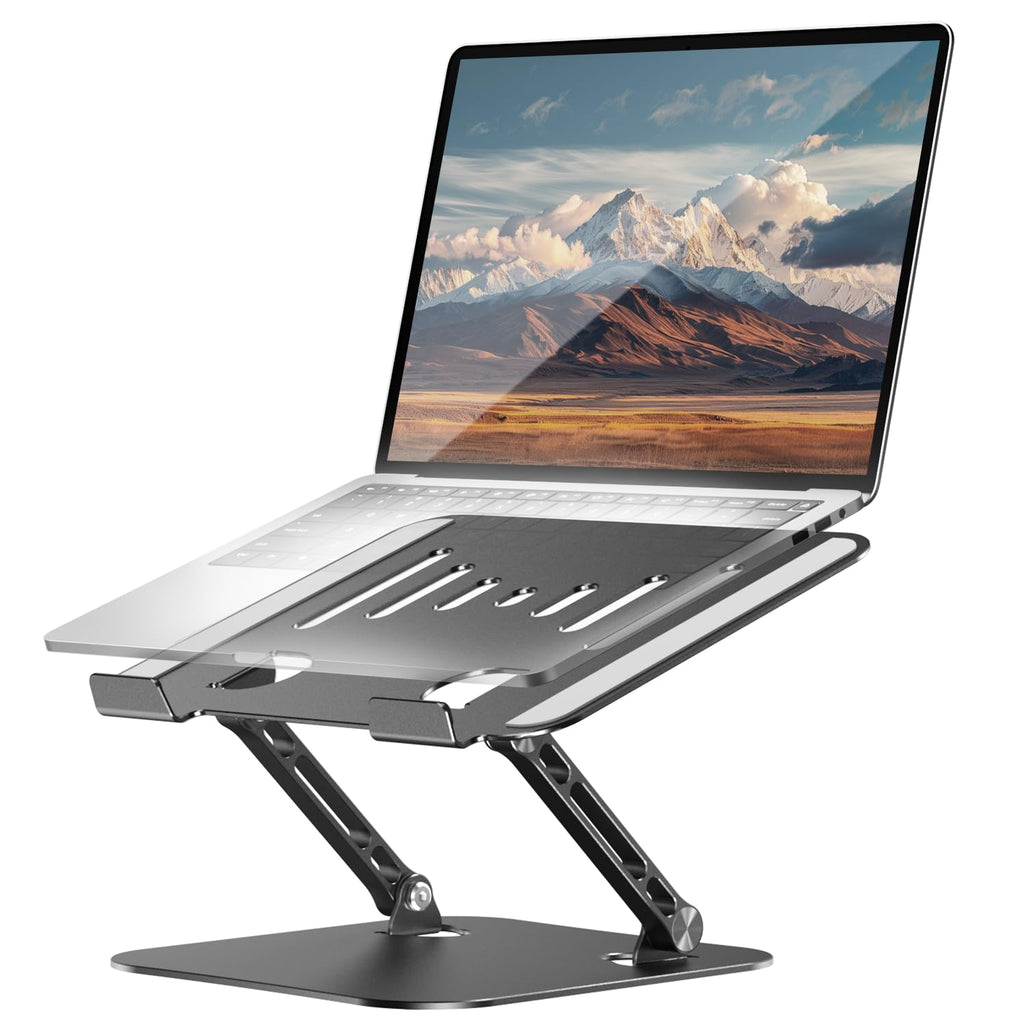 Laptop Stand Adjustable Laptop Stand for Desk Aluminum Laptop Stand Ergonomic Computer Stand Foldable Laptop Riser Portable Laptop Holder Compatible with All MacBook Notebook Laptop 10-17 Inch