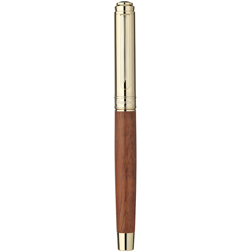 MCNTEIK 316 Luxury Journaling Pen, Nice Natural Wood for Writing, 24K Gold Accents, Schmidt refill, Fancy Rollerball, Gift Set for Men&Women, Executive&Professional Christmas Office, Pens-Rosewood