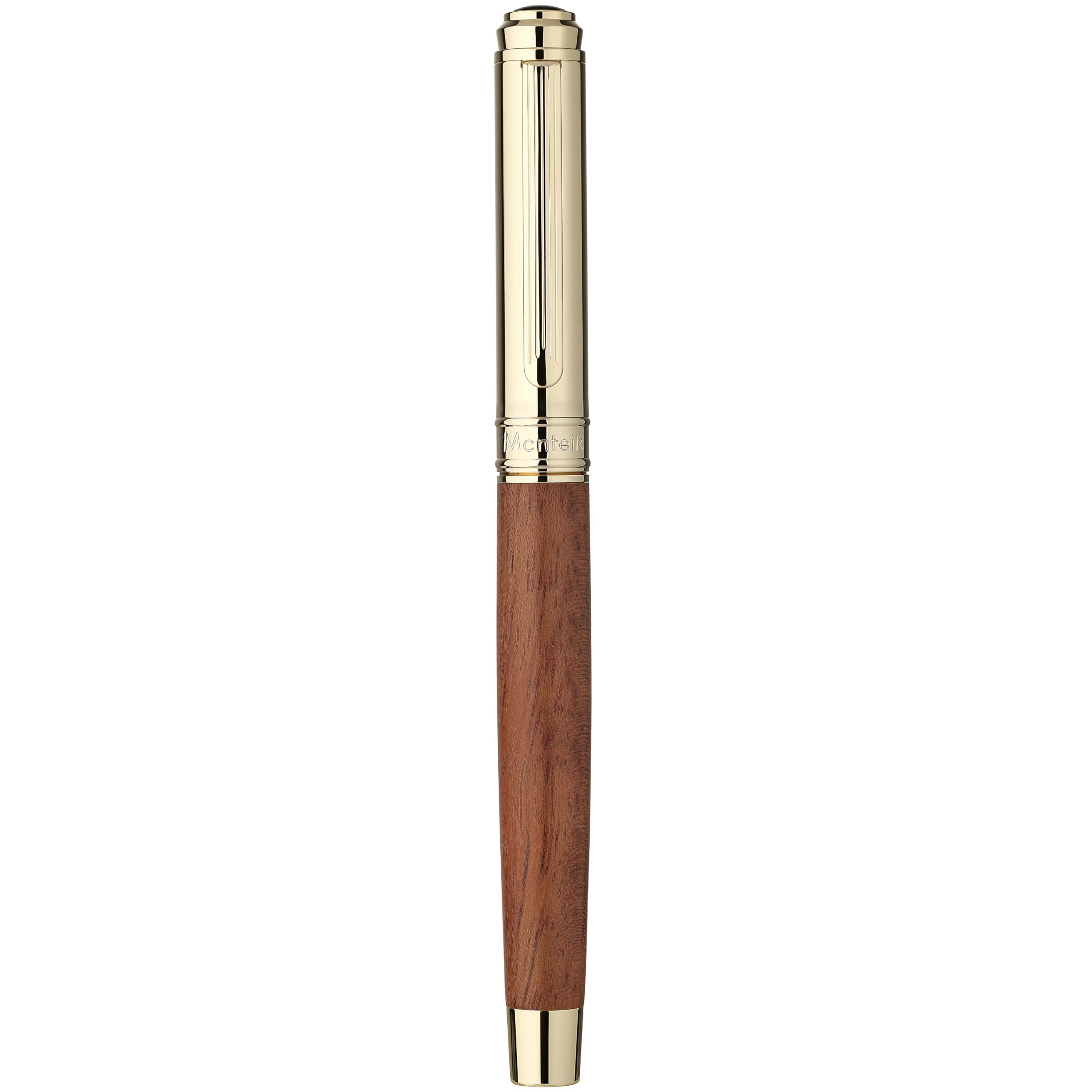 MCNTEIK 316 Luxury Journaling Pen, Nice Natural Wood for Writing, 24K Gold Accents, Schmidt refill, Fancy Rollerball, Gift Set for Men&Women, Executive&Professional Christmas Office, Pens-Rosewood