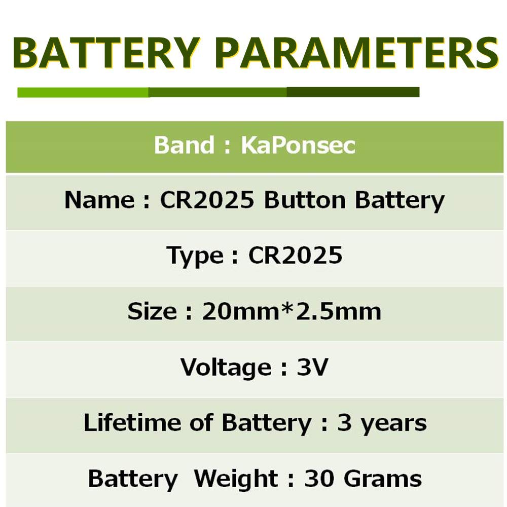 KaPonsec 50Packs 3V CR2025 Lithium Battery